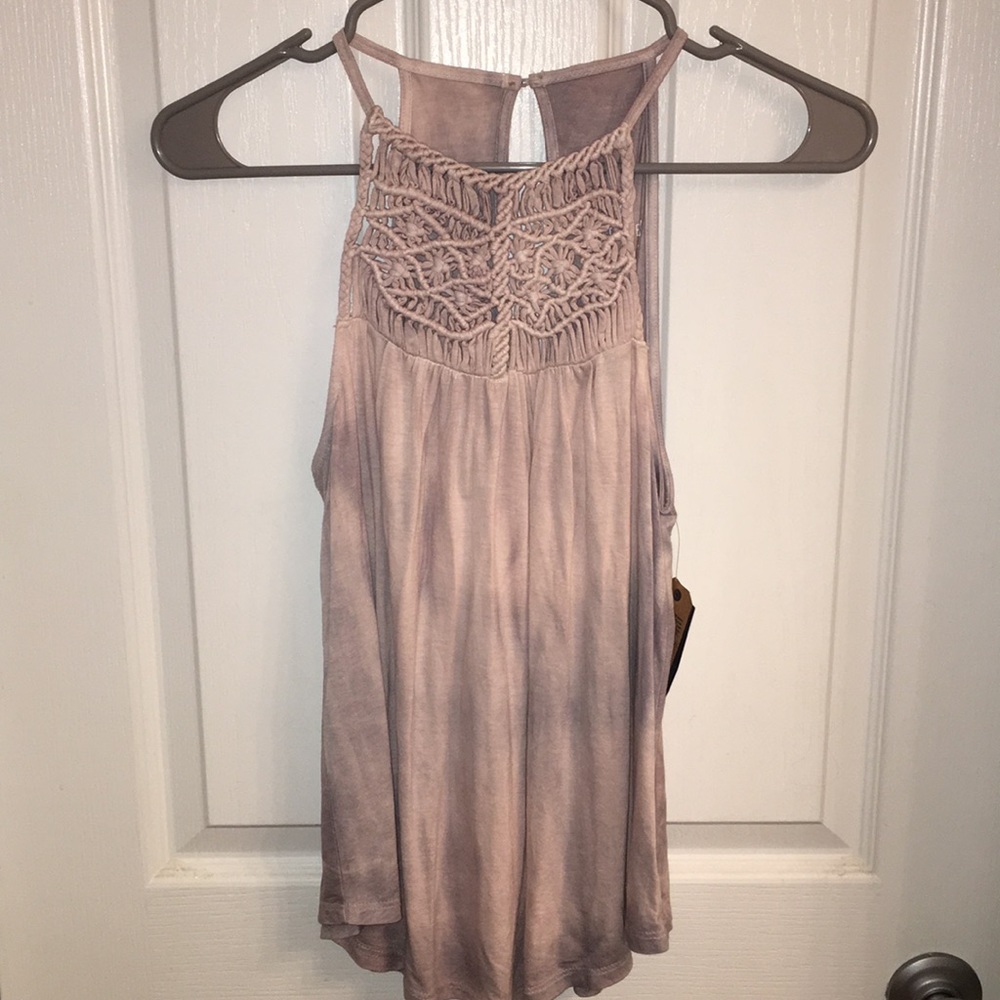 WASHED OUT PINK HALTER TOP